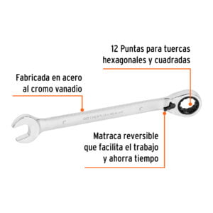 Llave Combinada De 1 Con Matraca Reversible 1365 Truper Expert: imagen 2