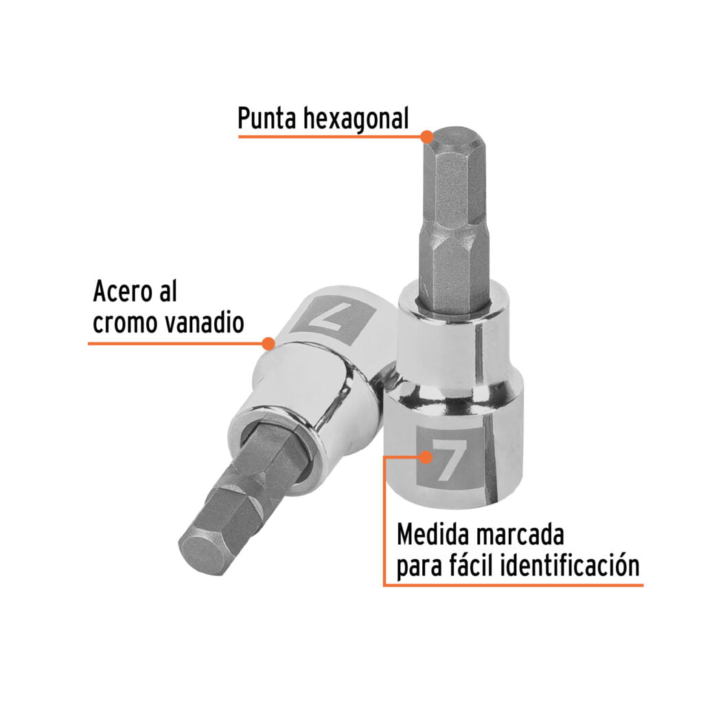 Dado Punta Hexagonal Cuadro 3/8 De 7Mm Truper 13488