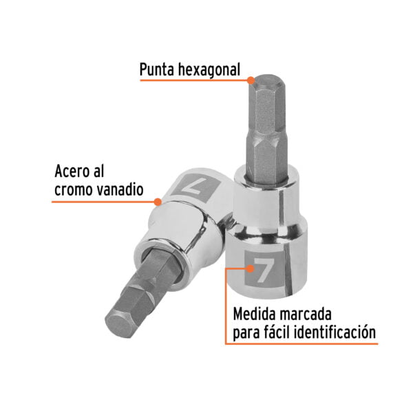 Dado Punta Hexagonal Cuadro 3/8 De 7Mm Truper 13488 - Image 2