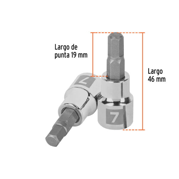 Dado Punta Hexagonal Cuadro 3/8 De 7Mm Truper 13488 - Image 3