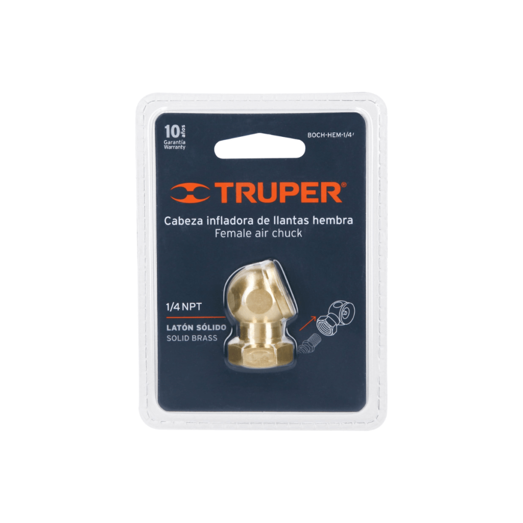 Cabeza Infladora De Llantas 1/4 Npt Hembra Truper 19088