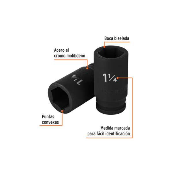 Dado Impacto Largo 6 Puntas Cuadro 3/4 De 11/4 Truper 12438 - Image 3