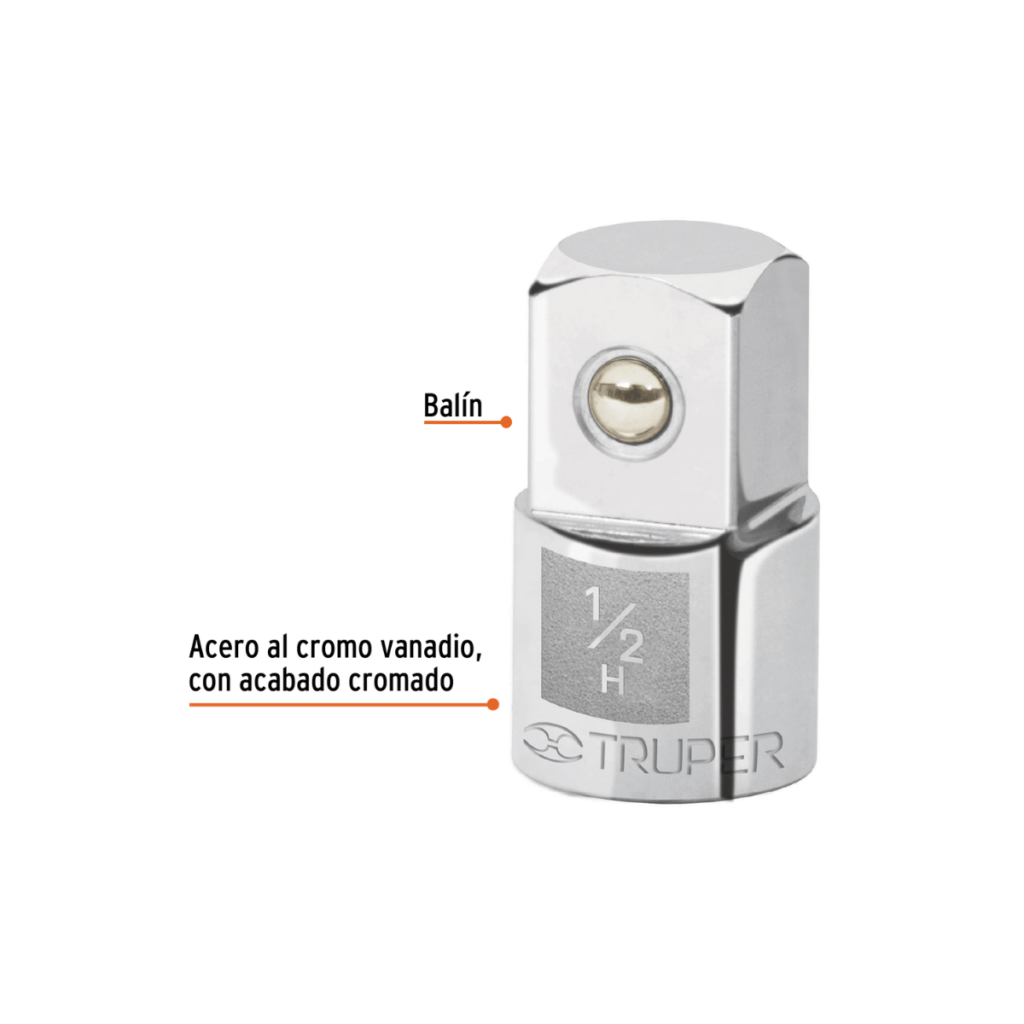Adaptador Para Matraca De Cuadro Hembra 1/2 Macho3/4 Truper 13426
