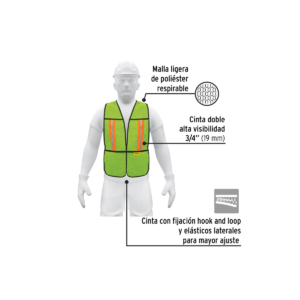 Chaleco Seguridad Reflejante Verde: imagen 2