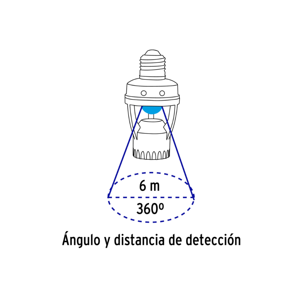 Portalampara Con Sensor De Movimiento 360 Volteck 46274
