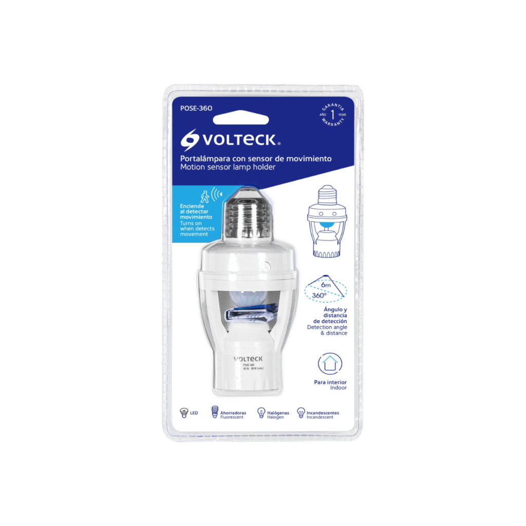 Portalampara Con Sensor De Movimiento 360 Volteck 46274