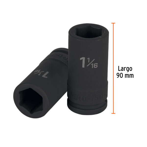 Dado Impacto Largo 6 Puntas Std 1 1/16" 12435 - Image 3