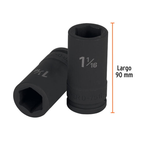Dado Impacto Largo 6 Puntas Std 1 1/16" 12435 - Image 4