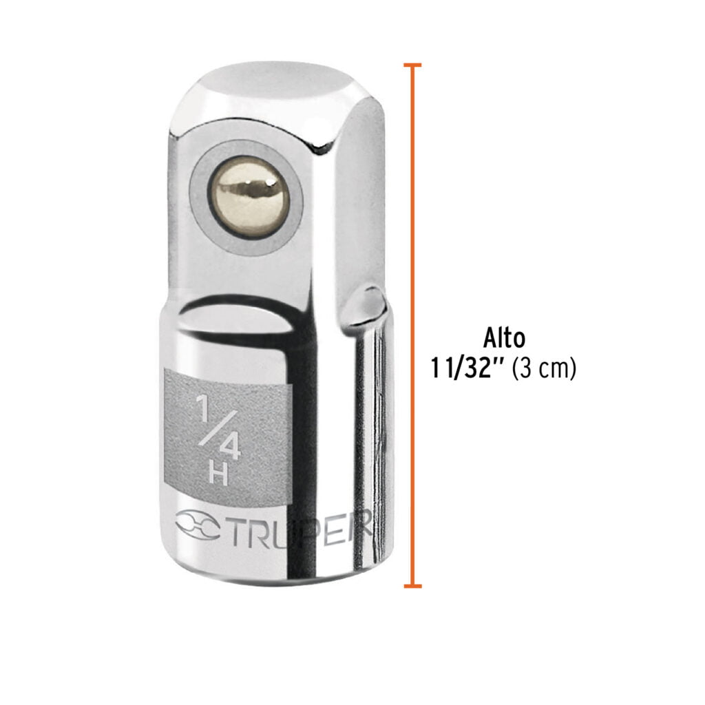 Adaptador Para Matraca Cuadro Hembra 1/4 Macho 3/8 Truper 13417
