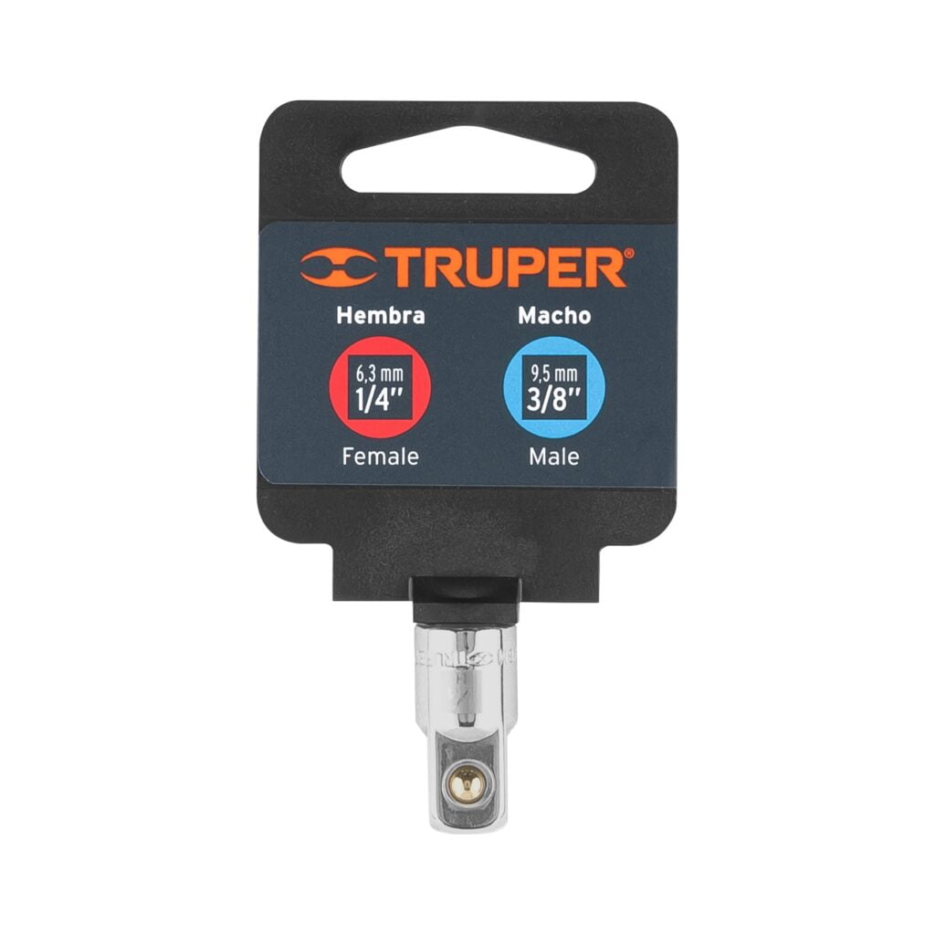 Adaptador Para Matraca Cuadro Hembra 1/4 Macho 3/8 Truper 13417