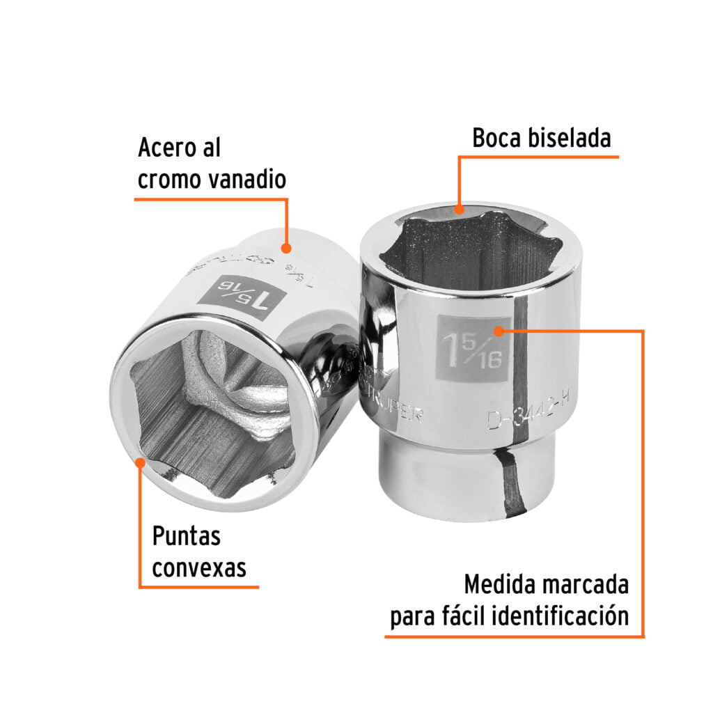 Dado 6 Puntas Cuadro 3/4 De 1-5/16 Truper 13829