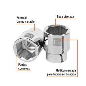 Dado 6 Puntas Cuadro 3/4 De 1-5/16 Truper 13829: imagen 2