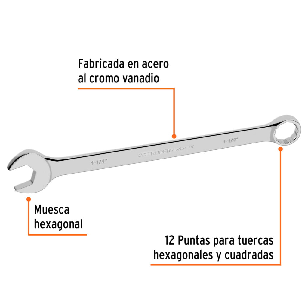 Llave Combinada Extra Larga 1-1/4 X 428 Mm Expert Truper 15605