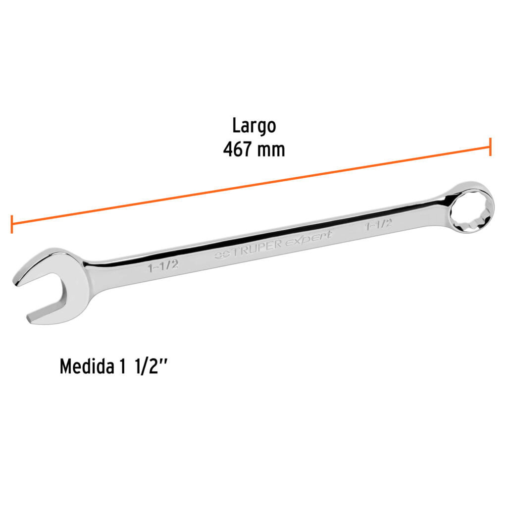 Llave Comb. Extralarga 1-1/2 X 467Mm Expert Truper 15609
