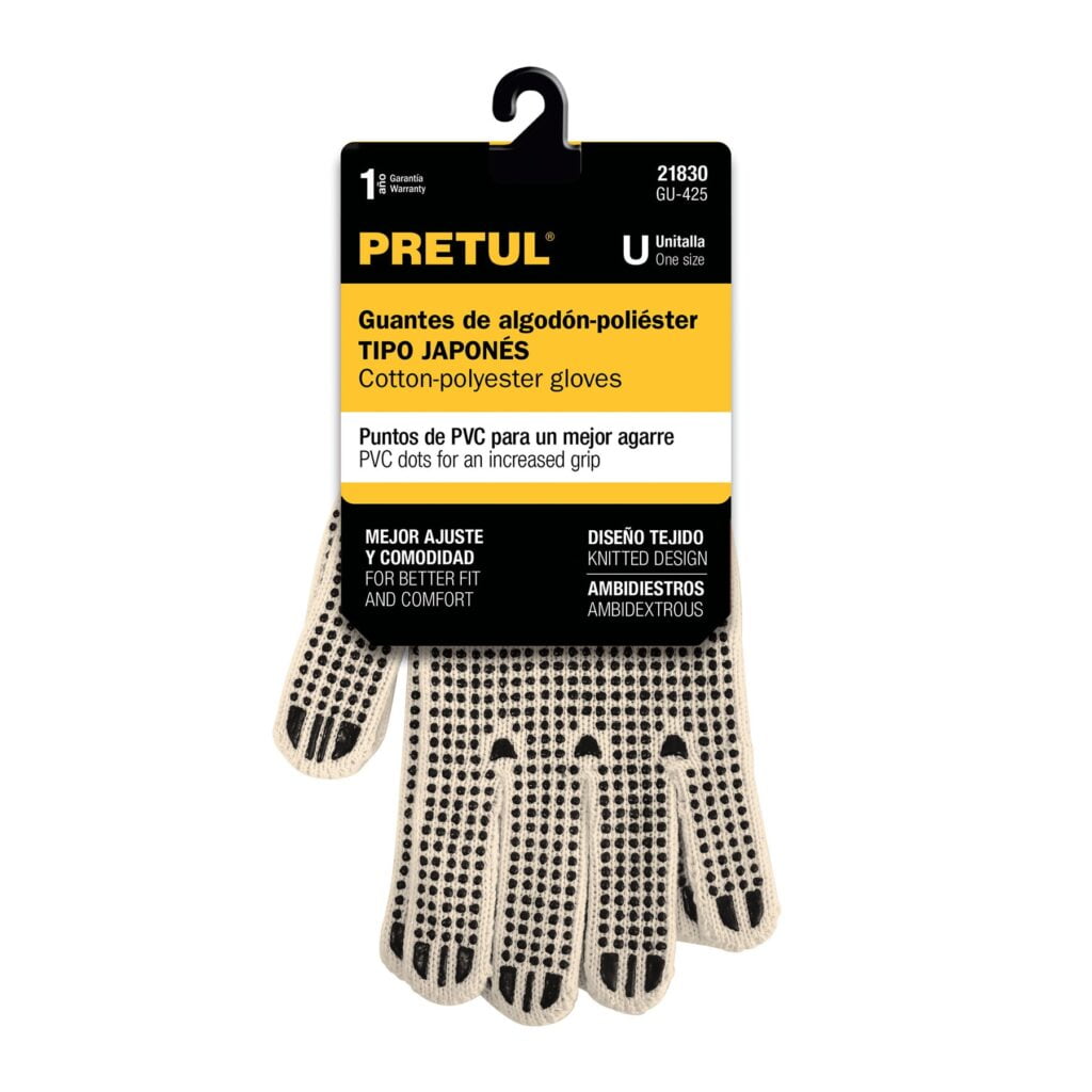 Guantes De Algodon Con Puntos De Pvc Pretul 21830