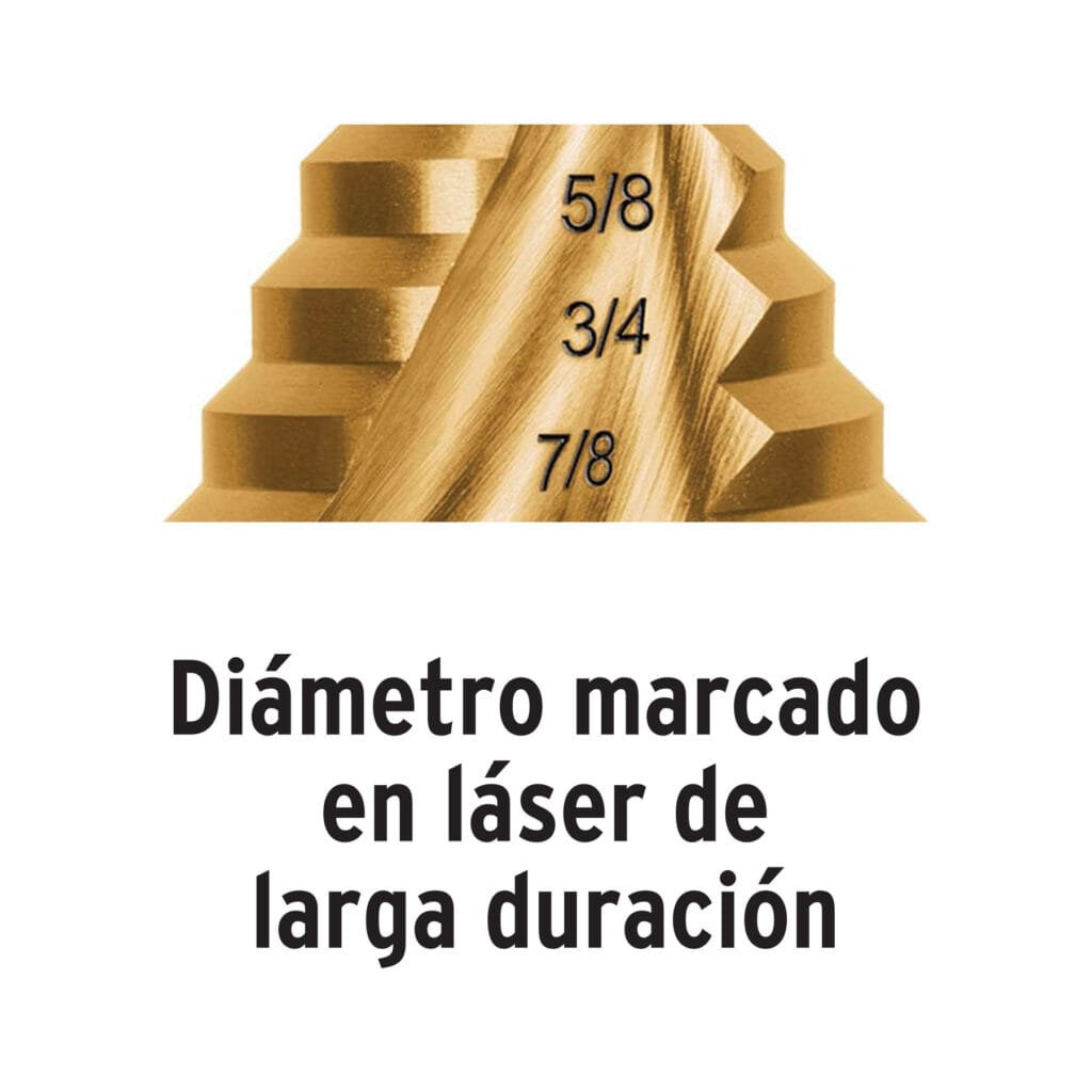 Broca Titanio 6 Escalones 3/16 A 1/2 Truper 101550