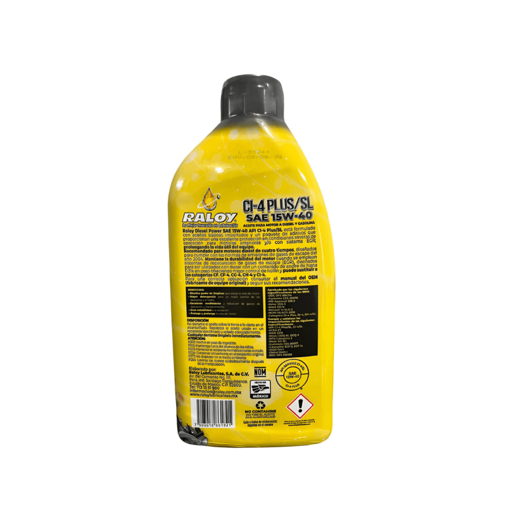 Aceite Raloy Sae 15W-40  Ci-4 Plus / Sl 1 Lto