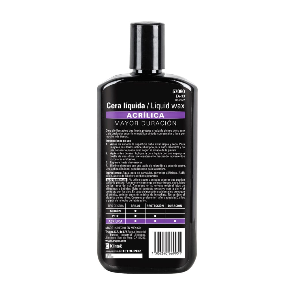 Cera Liquida Acrilica Para Auto 473 Ml Klintek