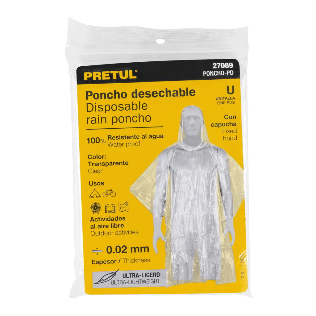 Poncho Ocapamanga Desechable De Poliatileno Pretul 27089