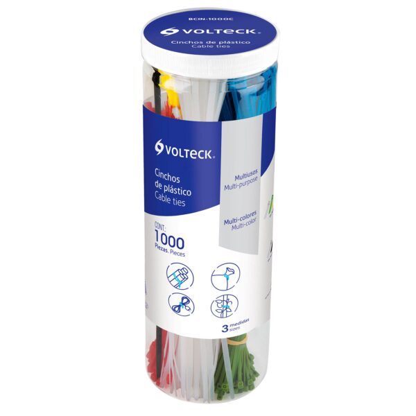 Bote De 1000 Cinchos Plastico De Colores Surtidos