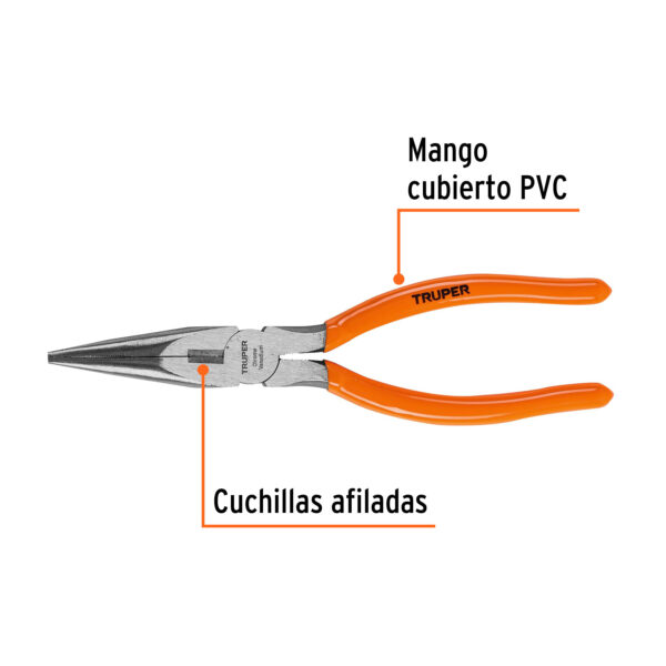 Pinza De Punta Y Corte 8" Mango Pvc Truper 17310 - Image 2