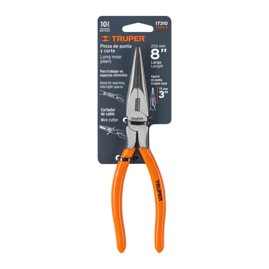 Pinza De Punta Y Corte 8" Mango Pvc Truper 17310