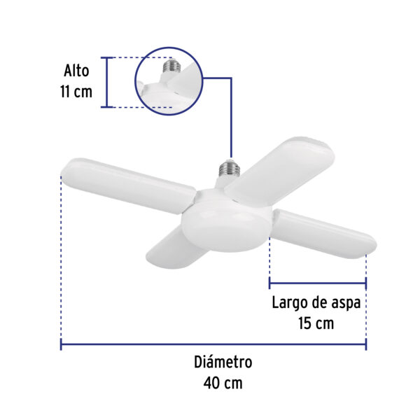 Lampara De Led 40W Tipo Ventilador 4 Aspas Ajustables Volteck 26125 - Image 3