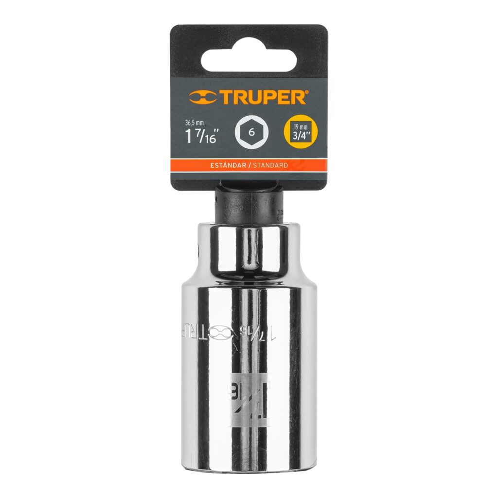 Dado Largo De 1 7/16 6 Puntas Cuadro De 3/4 Truper 13890