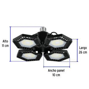 Luminario De Led 100 W Aluminio Con 4 Paneles Abatibles 46588: imagen 3
