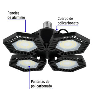 Luminario De Led 100 W Aluminio Con 4 Paneles Abatibles 46588: imagen 2