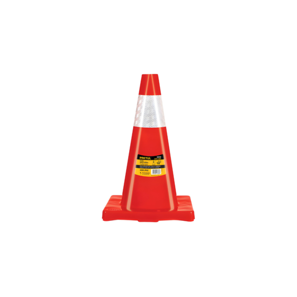 Cono De Precaucion De 45 Cm De Pvc Con Reflejante Pretul 28252