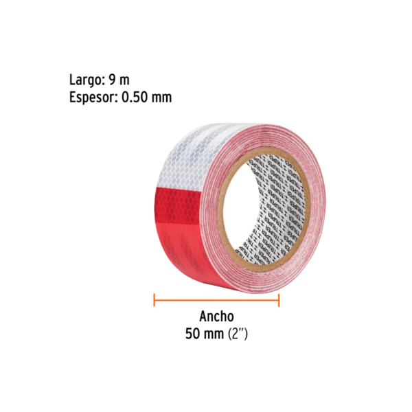 Rollo De Cinta Reflejante De Pvc 9M X 2" Truper 101683 - Image 2