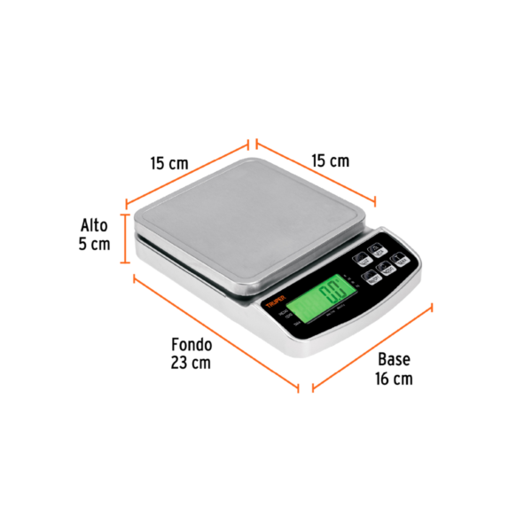 Bascula Electronica De Precision Recargable Para 3Kg Truper 102317 - Image 3