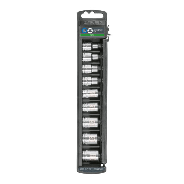 Juego De 9 Dados Cuadro 3/8 Torx
