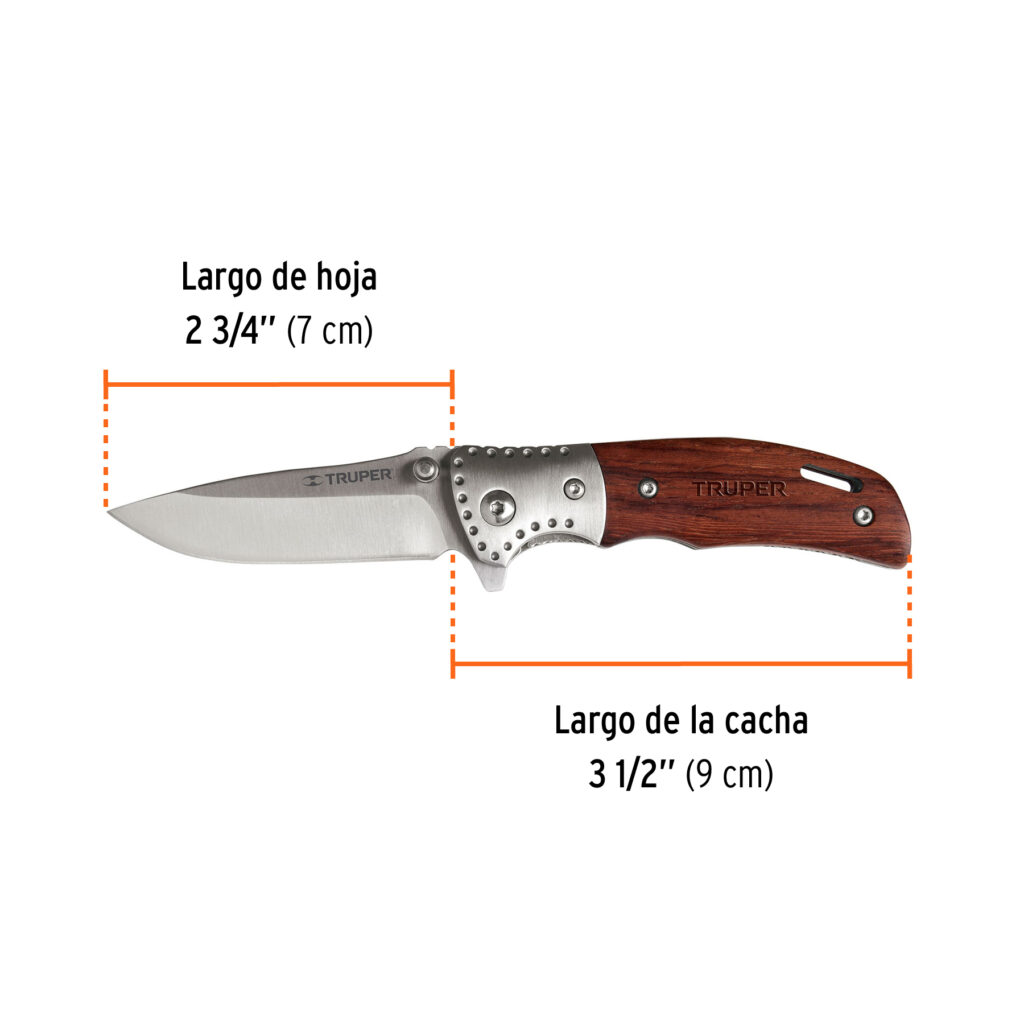 Navaja Abatible 3 1/2 Mango De Madera Truper 13889