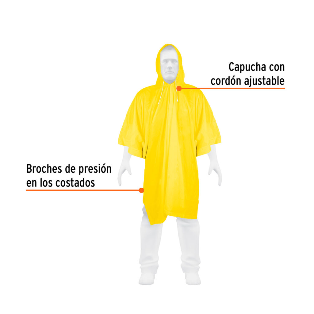 Impermeable Poncho o capamanga de PVC, Truper Unitalla