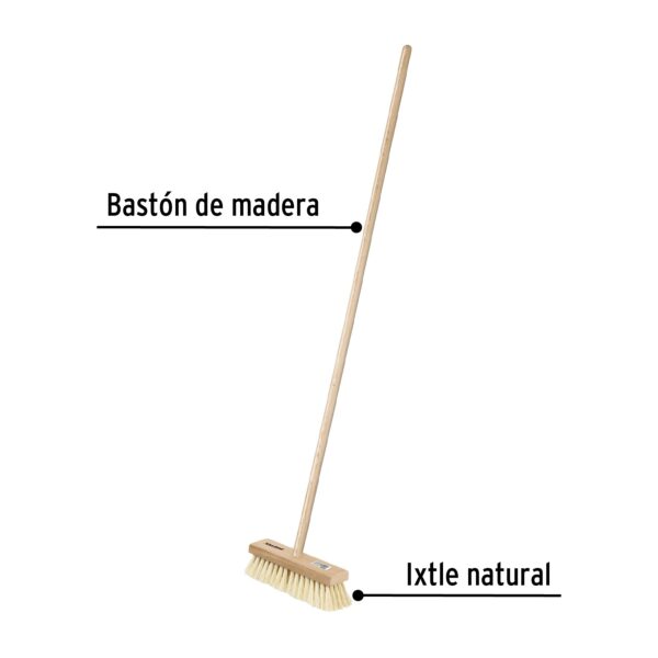 Cepillo Con Cerdas De Ixtle Mango De Madera 48" - Image 2