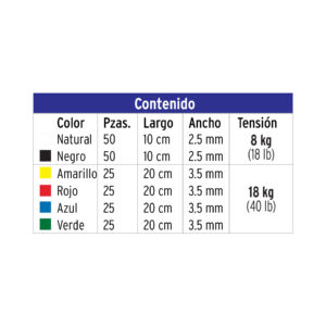 Bolsa De Cinchos Con 200 Piezas Colores Surtidos Volteck 44019: imagen 3