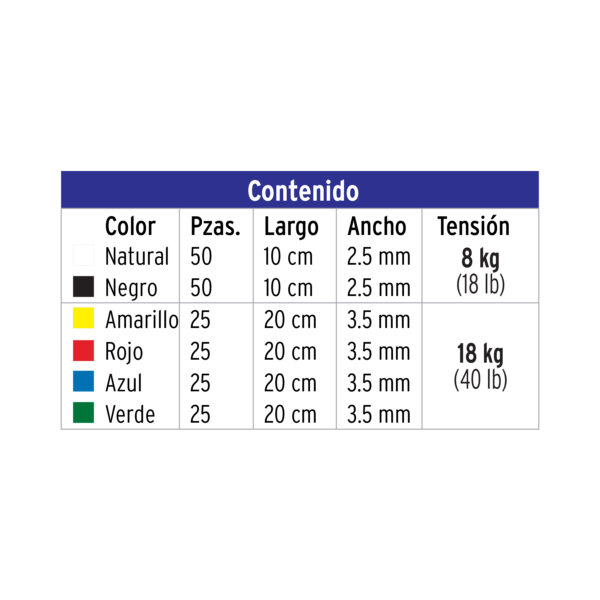 Bolsa De Cinchos Con 200 Pzas Colores Surtidos Volteck 44019 - Image 3
