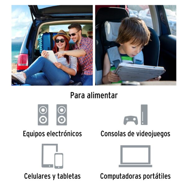 Inversor de corriente de 200 W con puertos USB, Truper 10448 - Image 4