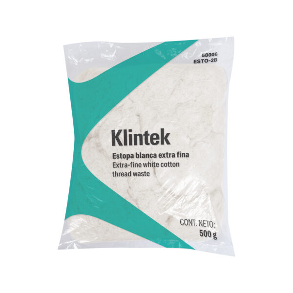 Bolsa De 1/2 Kg De Estopa Extra Fina Color Blanco Klintek 58006