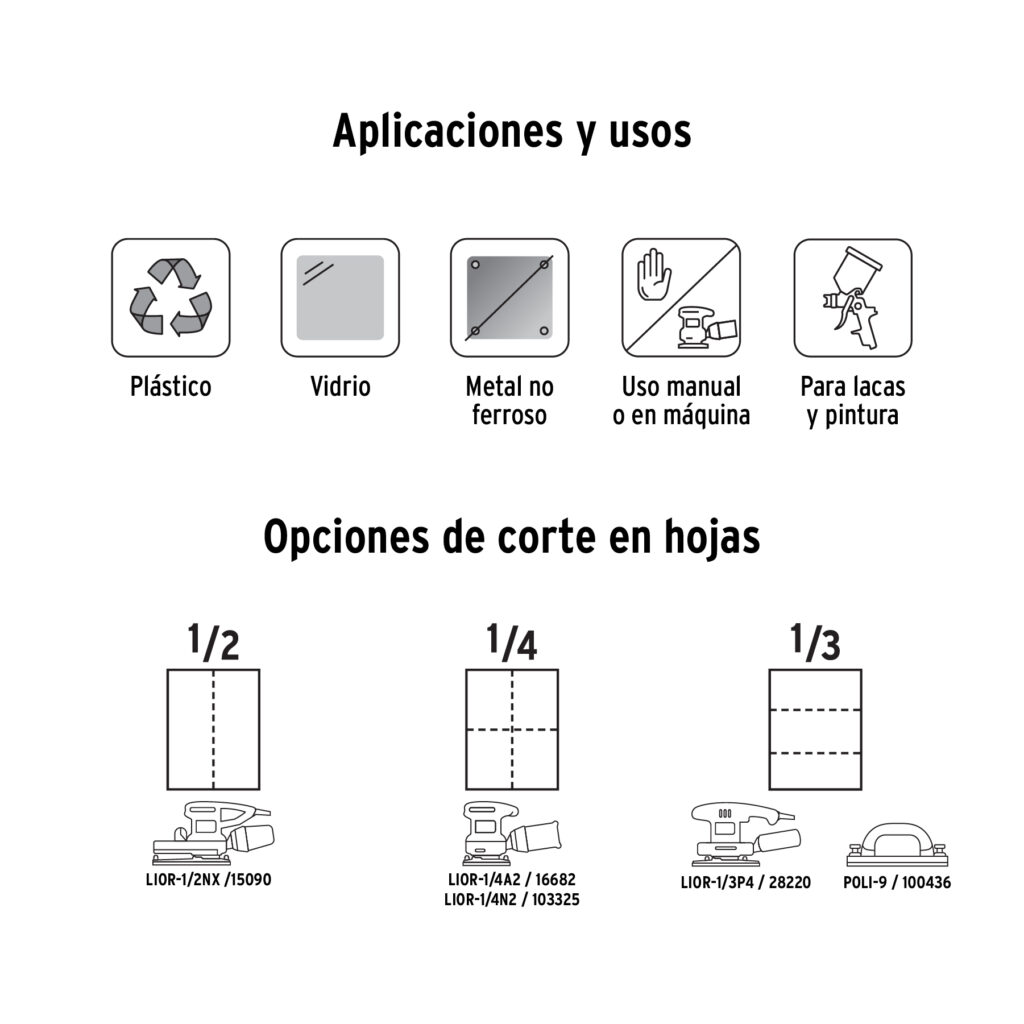 Lija de agua grano 80 de carburo de silicio, Truper 11618