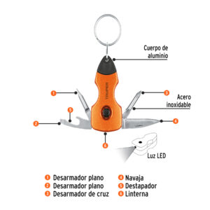 Multiherramienta 6 Funciones Con Led Tipo Llavero Truper 13336: imagen 2
