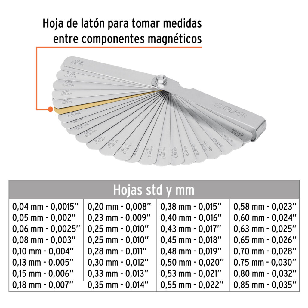 Calibrador De 32 Hojas Std/Mm Truper 14397