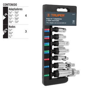 Juego De 7 Piezas De Adaptadores Y Nudos Universales Truper 17844: imagen 2