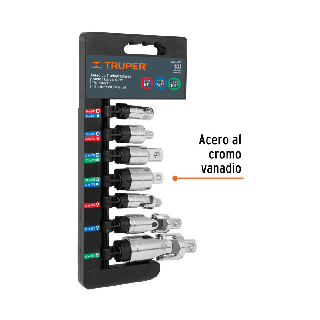 Juego De 7 Piezas De Adaptadores Y Nudos Universales Truper 17844