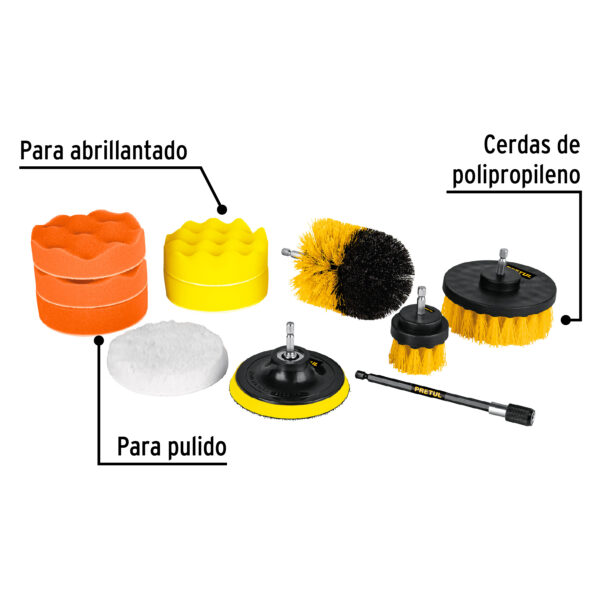 Juego De 11 Accesorios De Limpieza Y Pulido P/ Taladro Pretul 27190 - Image 2