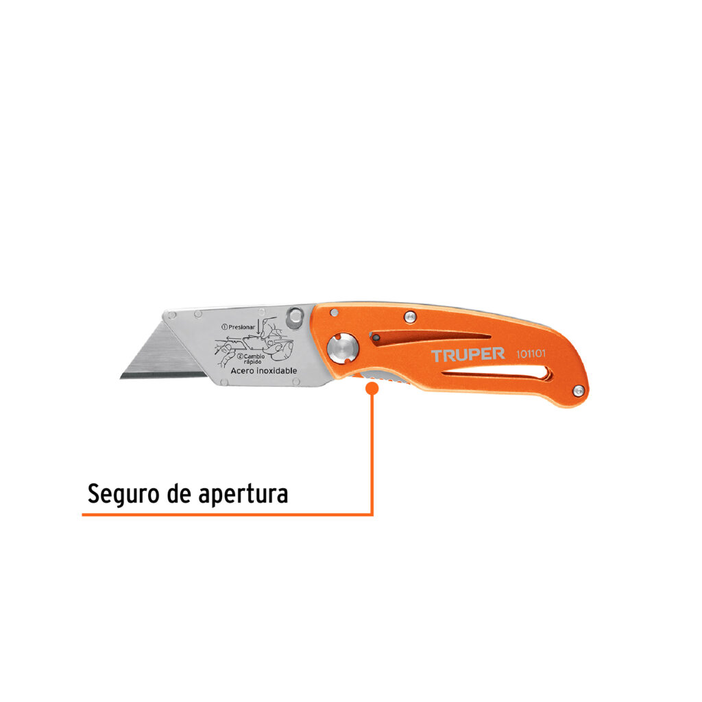 Navaja Abatible 6" Cuerpo De Aluminio Y Acero Inoxidable Truper 101101