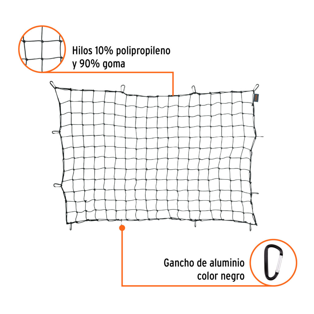 Red De Carga De 1.80 M X 1.20 M Para Camioneta 1.5 Ton Truper 103622