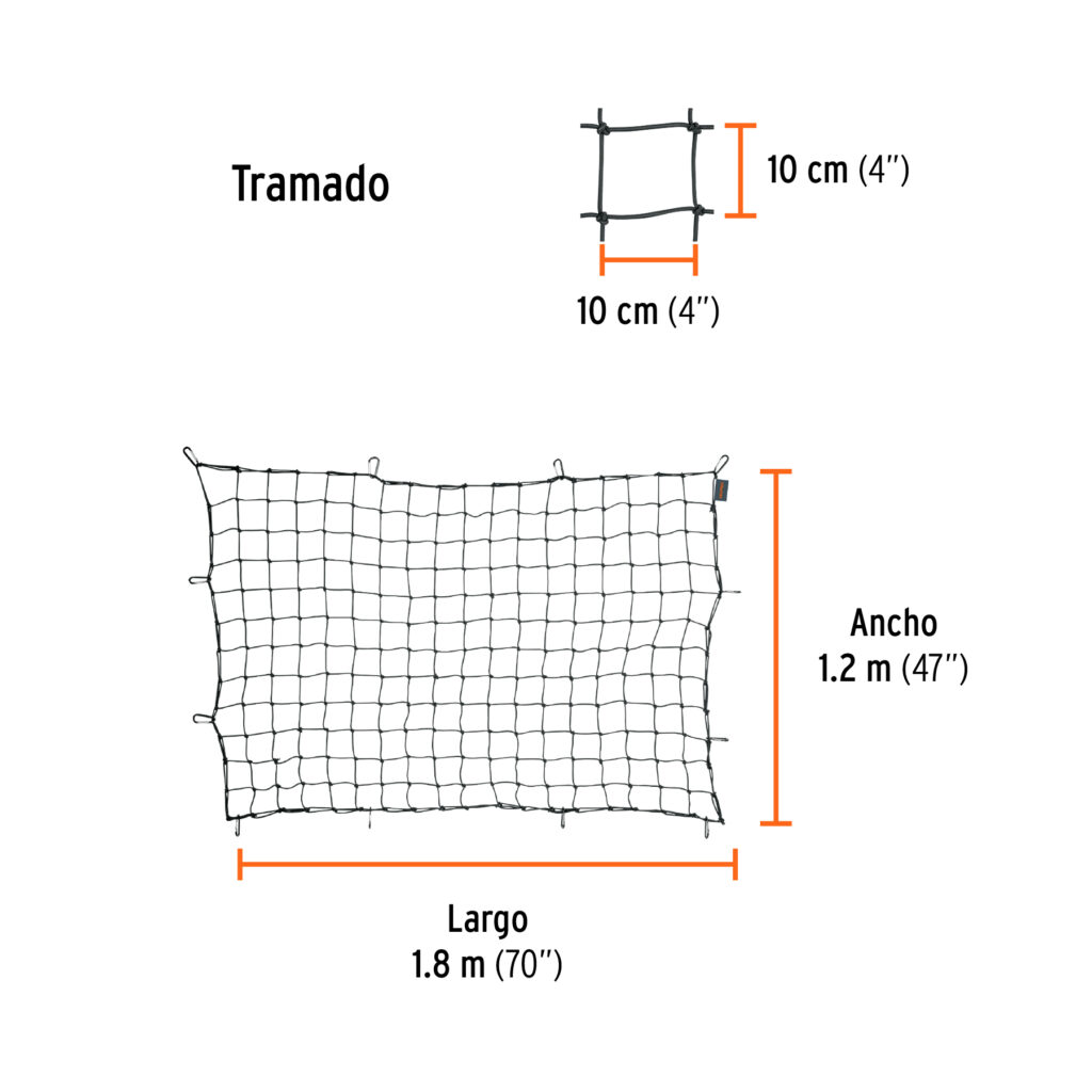 Red De Carga De 1.80 M X 1.20 M Para Camioneta 1.5 Ton Truper 103622